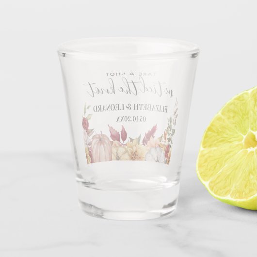 Herfst bruiloft gunst neem een schot shot glas (Achterkant)