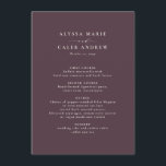 Herfst bruiloft herfst pruim eenvoudig elegant menu<br><div class="desc">Ontworpen om te coördineren met de Lea Delaveris Design herfst bruiloft collectie,  deze bruiloft receptie menu eenvoudige type en een seizoen pruim achtergrond. De tekst is aanpasbaar,  zodat u een lijst kunt maken van alle maaltijdaanbiedingen.</div>