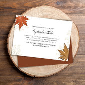 Herfst Bruiloft Herfstbladeren RSVP QR Code Kaartje