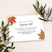 Herfst Bruiloft Herfstbladeren RSVP QR Code Kaartje