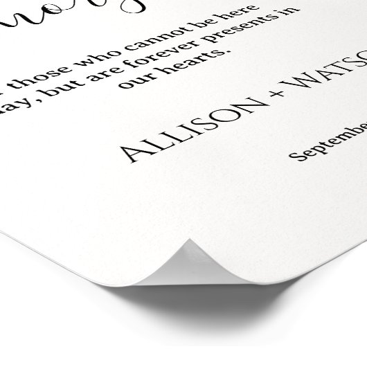 Herfst Bruiloft in Loving geheugen teken bruiloft Poster (Hoek)