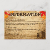 Herfst Bruiloft Informatie kaart voor Rustieke Bru (Voorkant)