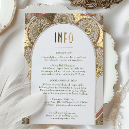 Herfst bruiloft invoegen INFO Art Nouveau Mucha Folie Feestdagen Briefkaart