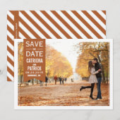 Herfst bruiloft kader save the date aankondiging (Voorkant / Achterkant)
