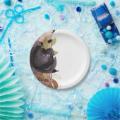 Herfst Bruiloft Kranig Glamour Bloemen Moderne Blo Papieren Bordje (Feest)