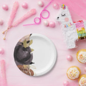 Herfst Bruiloft Kranig Glamour Bloemen Moderne Blo Papieren Bordje (Feest)