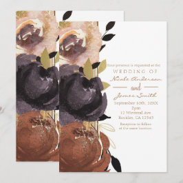 Herfst Bruiloft Kranige Glam Bloemen Moderne Bloem Kaart