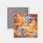 Herfst bruiloft magneet Aangepaste Namen Datum (Voorkant / Achterkant)