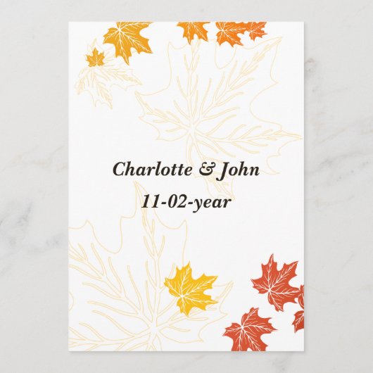 herfst bruiloft menu (Achterkant)