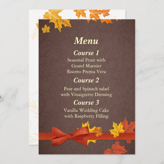 herfst bruiloft menu (Voorkant / Achterkant)