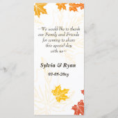 herfst bruiloft menu (Achterkant)