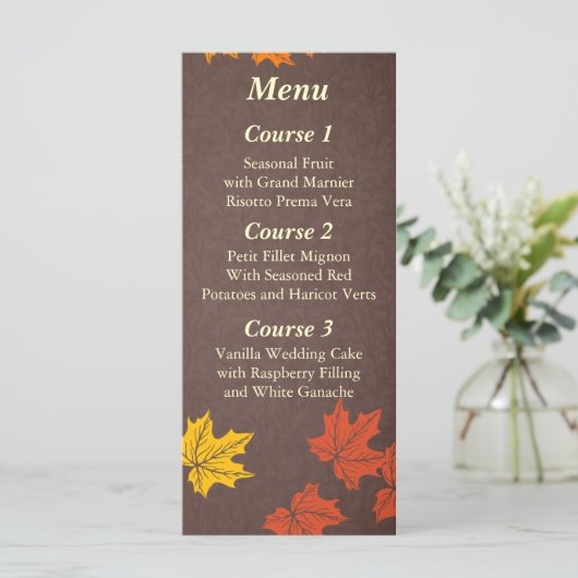 herfst bruiloft menu (Staand voorkant)