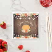 Herfst Bruiloft met Landelijke Pompoen Bloemen Servet (Insitu)