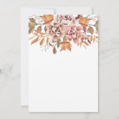 Herfst Bruiloft met Waterverf Bloemen Kaart (Achterkant)