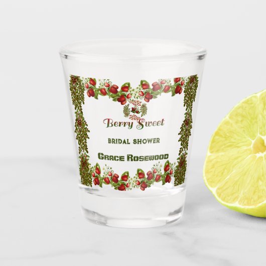 Herfst Bruiloft met Zoete Bessen Thema Bruidsmeisj Shot Glas (Voorkant)