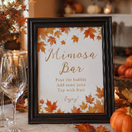 Herfst Bruiloft Mimosa Bar Poster
