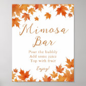 Herfst Bruiloft Mimosa Bar Poster (Voorkant)
