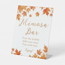 Herfst Bruiloft Mimosa Bar Reclamebord Met Voetstuk