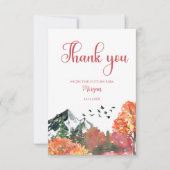 Herfst Bruiloft Mountain Forest Bedankkaart (Voorkant)