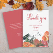 Herfst Bruiloft Mountain Forest Bruidsboeket Bedankkaart