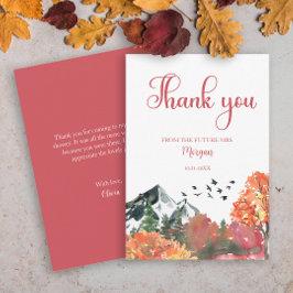 Herfst Bruiloft Mountain Forest Bruidsboeket Bedankkaart