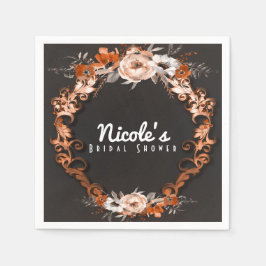 Herfst Bruiloft Oranje Bloemen Elegant Servet