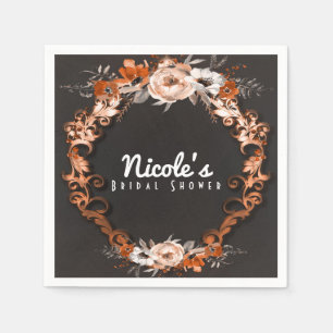 Herfst Bruiloft Oranje Bloemen Elegant Servet