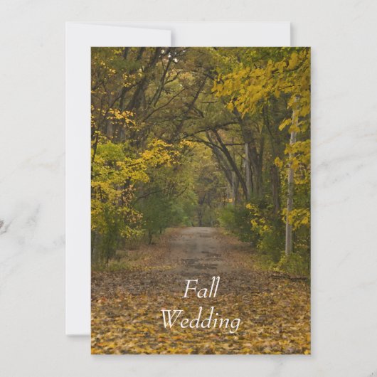 Herfst Bruiloft Pad van het Leven Bewaar de Datum Save The Date (Voorkant)