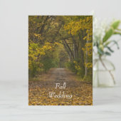 Herfst Bruiloft Pad van het Leven Bewaar de Datum Save The Date (Staand voorkant)