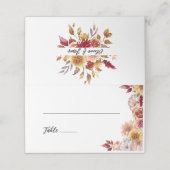 Herfst Bruiloft Plaats kaart Plaatskaartje (Buitenkant ongevouwen)