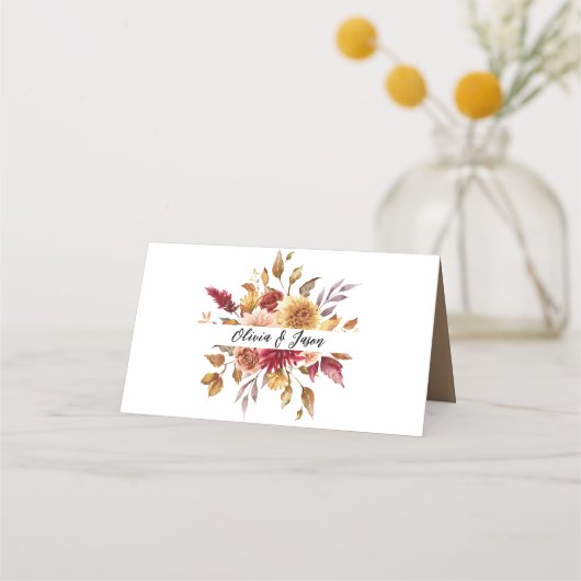 Herfst Bruiloft Plaats kaart Plaatskaartje (Achterkant)
