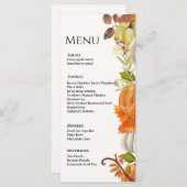 Herfst bruiloft Pompoen herfstbladeren bruiloft  Menu (Voorkant / Achterkant)
