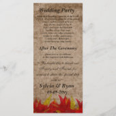 herfst bruiloft programma programmakaart (Achterkant)