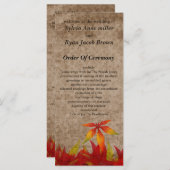 herfst bruiloft programma programmakaart (Voorkant / Achterkant)