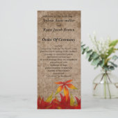 herfst bruiloft programma programmakaart (Staand voorkant)