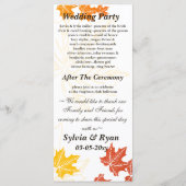 herfst bruiloft programma programmakaart (Achterkant)