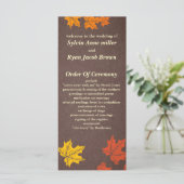 herfst bruiloft programma programmakaart (Staand voorkant)