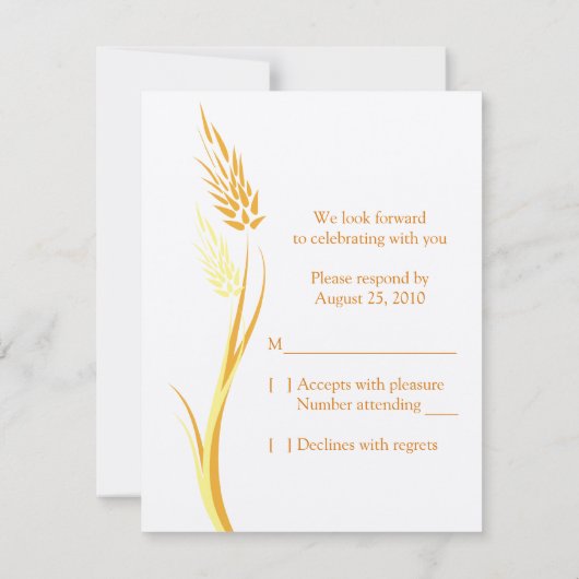  herfst bruiloft reactie Kaart (Achterkant)