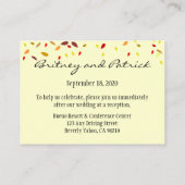 Herfst bruiloft Receptie & Accommodatie Kaarten (Achterkant)