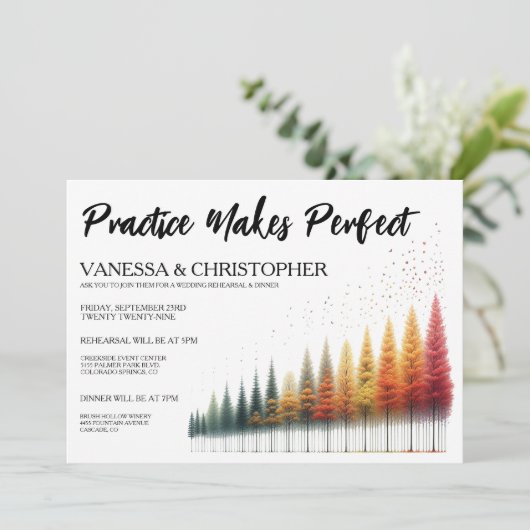 Herfst bruiloft repetitie kaart (Staand voorkant)