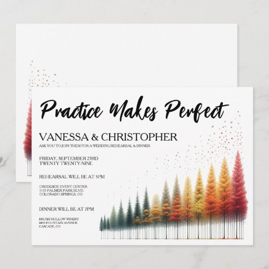 Herfst bruiloft repetitie kaart (Voorkant / Achterkant)