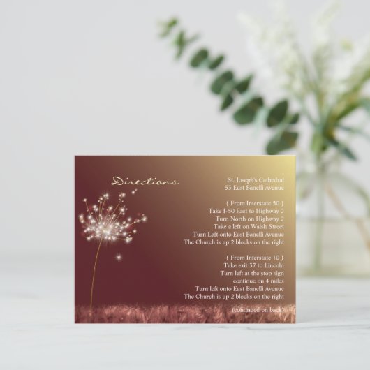 Herfst Bruiloft Richting Accommodatie Enclosure Briefkaart (Staand voorkant)