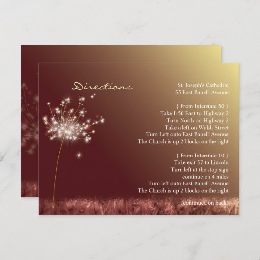 Herfst Bruiloft Richting Accommodatie Enclosure Briefkaart (Voorkant / Achterkant)