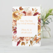 HERFST BRUILOFT ROMANTISCHE SAVE THE DATE (Staand voorkant)