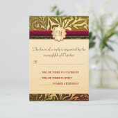 herfst bruiloft rsvp kaarten (Staand voorkant)