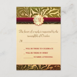 herfst bruiloft rsvp kaarten kaartje