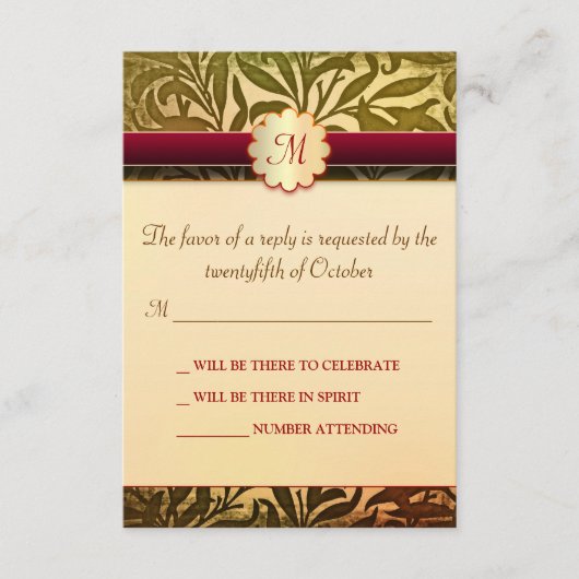 herfst bruiloft rsvp kaarten kaartje (Voorkant)