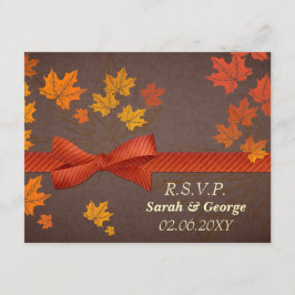 herfst bruiloft rsvp kaarten kaartje