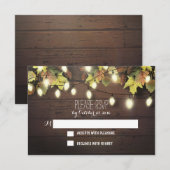 Herfst bruiloft RSVP kaarten met twinkle verlichti Kaartje (Voorkant / Achterkant)