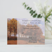 Herfst bruiloft RSVP uitnodigingen.  Herfstlandsch Kaart (Staand voorkant)